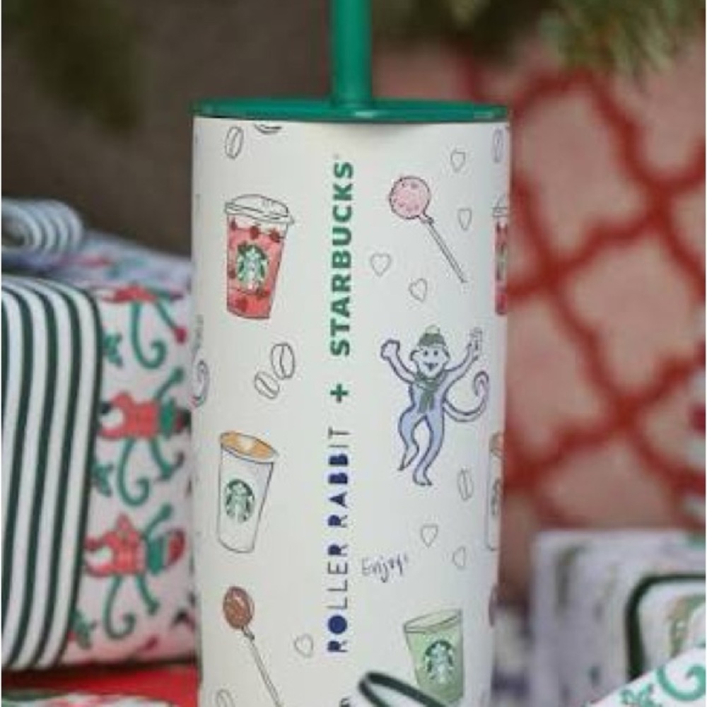 Starbucks Roller Rabbit Tumbler with Green Lid